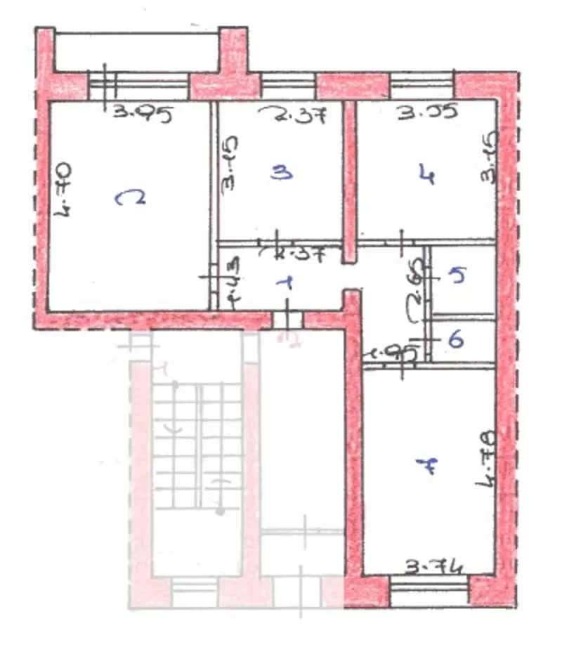 3 комн квартира ул.Кривогуза 43 улучшенная